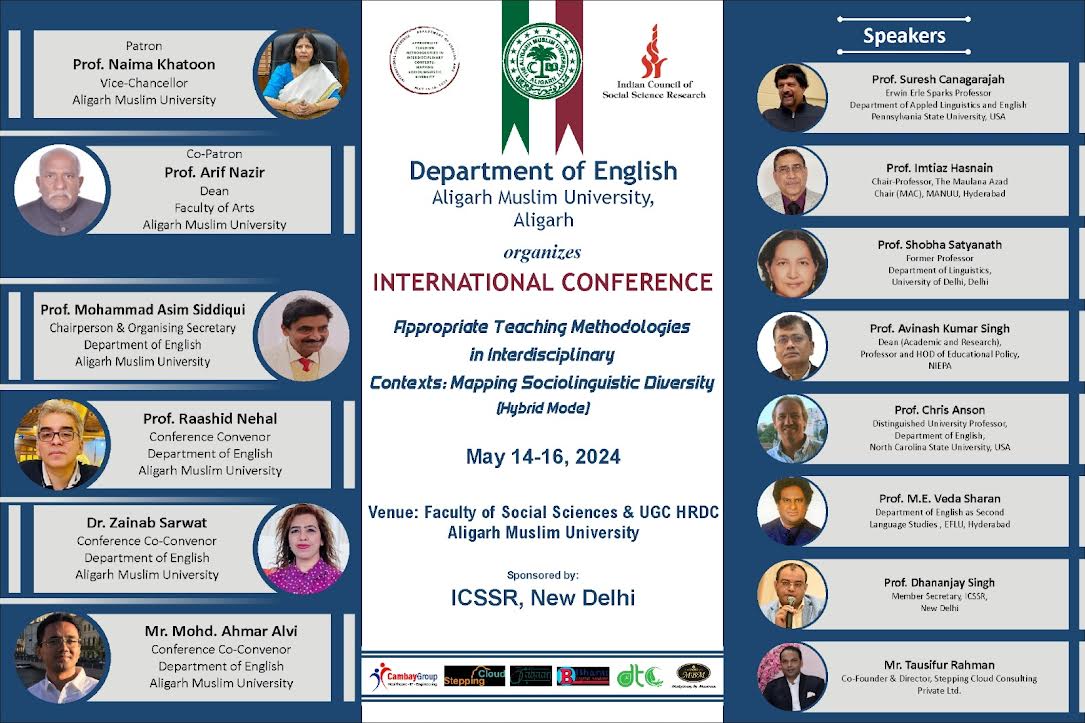 #AMU Conference on Teaching Methodologies in interdisciplinary contexts and Mapping Sociolinguistic Diversity on May 14-16 👉amu.ac.in/news/2024/05/1… @PIBHRD @dpradhanbjp @PMOIndia @EduMinOfIndia @ugc_india @ANI @PTI_News 👇Details