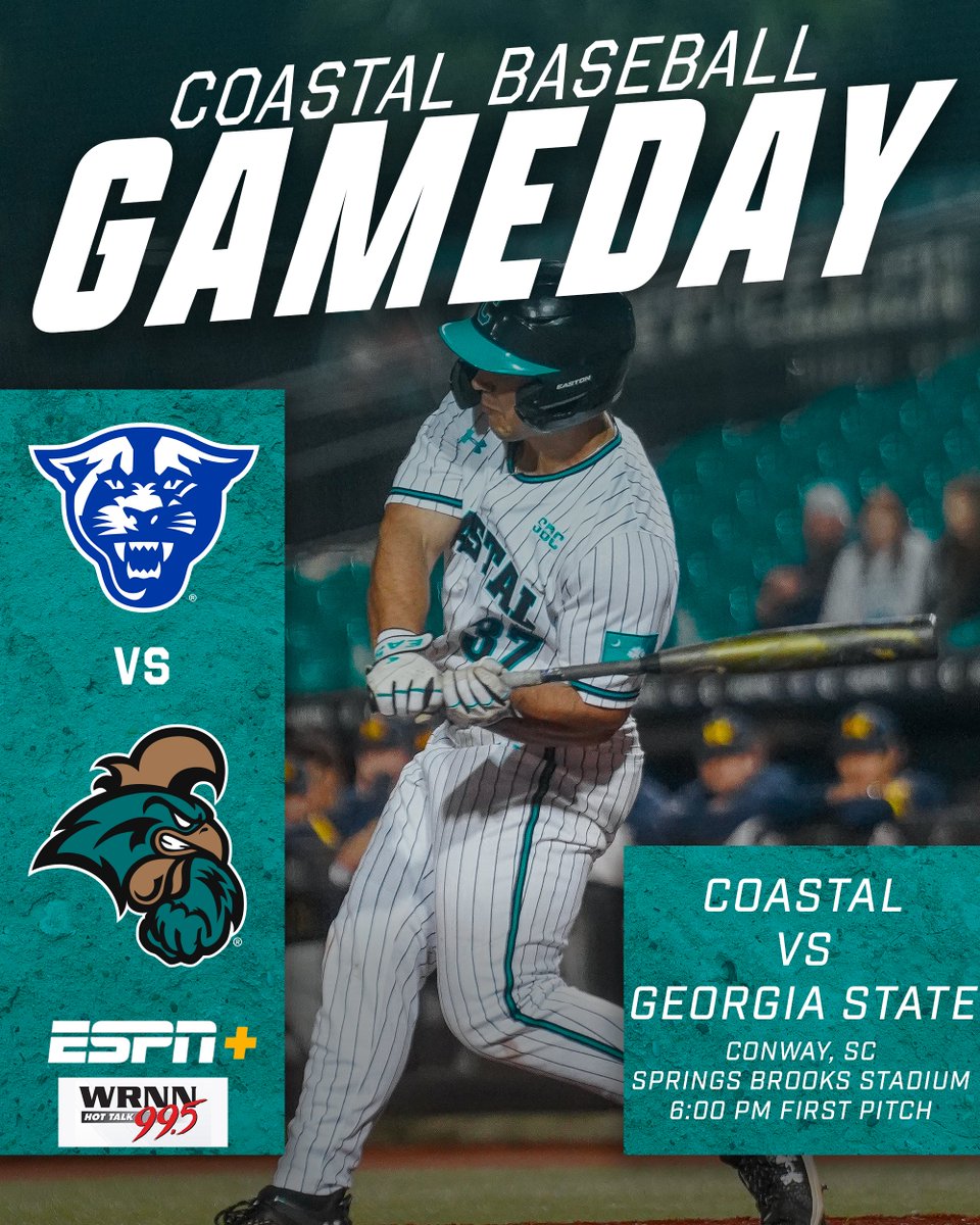 GAMEDAY!! We open our final @SunBelt home series today and want to #CCUinConway at #ThePalace. 📹: es.pn/4dwOeal 🔊: wrnn.net 📈: bit.ly/2ZSzMVB #TEALNATION | #ChantsUp
