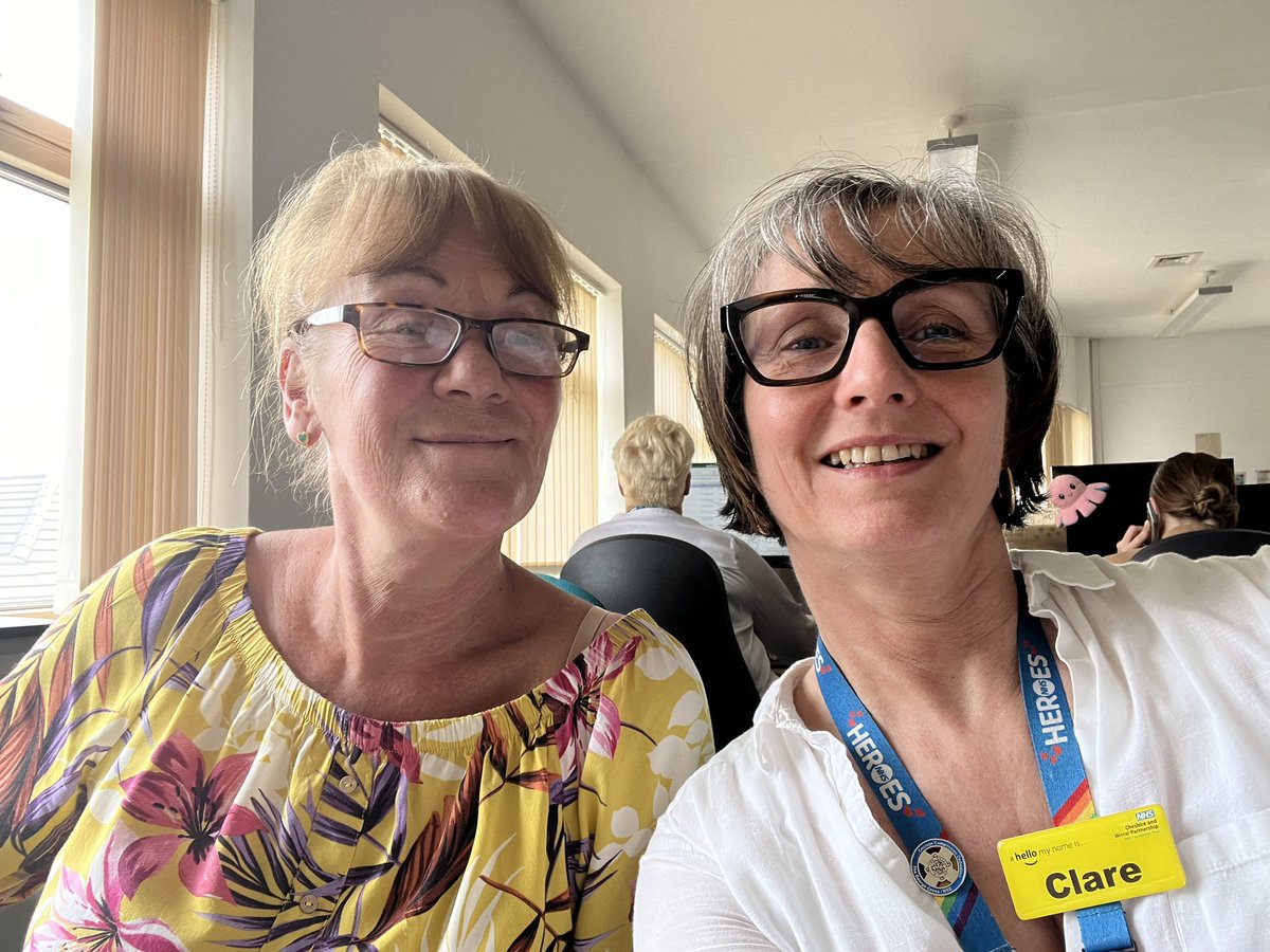 Hazel and Clare holding the fort at CLDT Wirral whilst the nurses attend @cwpnhs Nursing Conference celebrating International Nursing Week. #77yearsofexperiencebetweenthetwoofthem.