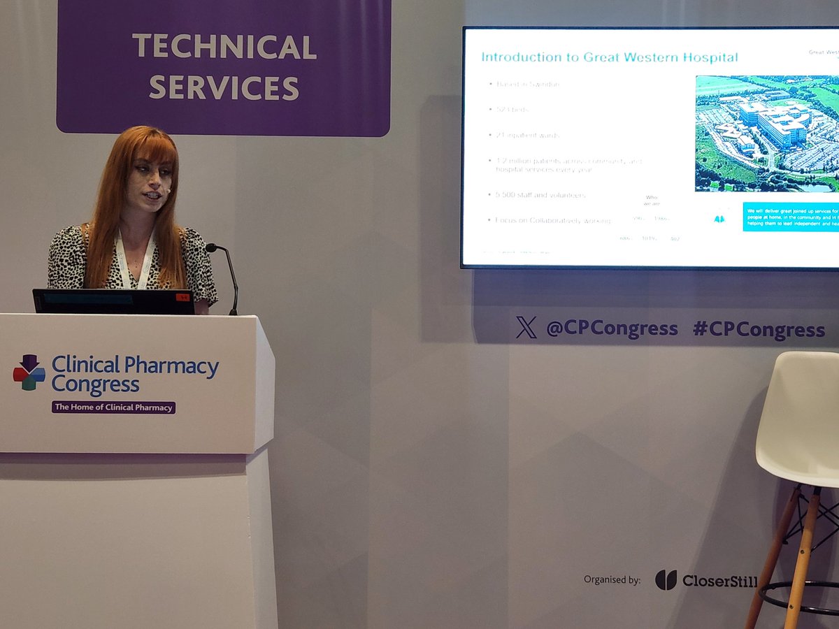 Really pleased to be chairing this session for some of our system partners from Great Western Hospitals in the Technical Services theatre <a href="/CPCongress/">Clinical Pharmacy Congress</a> with Lauren King and Hayley Mitchell. <a href="/RUH_Pharmacy/">RUH Pharmacy Department</a> #CPCongress