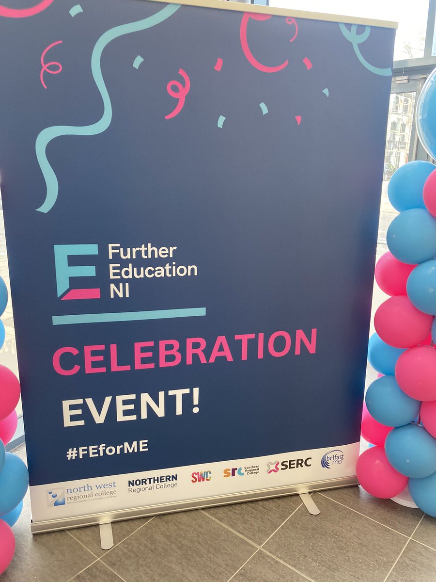 The stage is set in our Foyle Theatre, Strand Road Campus, hosting this afternoon’s @WesternHSCTrust Celebration of Learners event. Partnered by @mynwrc @NRCCollege @S_ERC Looking forward to a great day. @Further_NI #FEforME