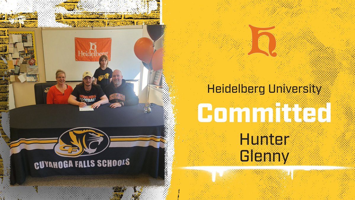 Congratulations, to Hunter Glenny who will continue his academic and athletic career at Heidelberg University. Hunter will be majoring in Exercise Science. We are so proud of you Hunter and can't wait to see what the future holds.