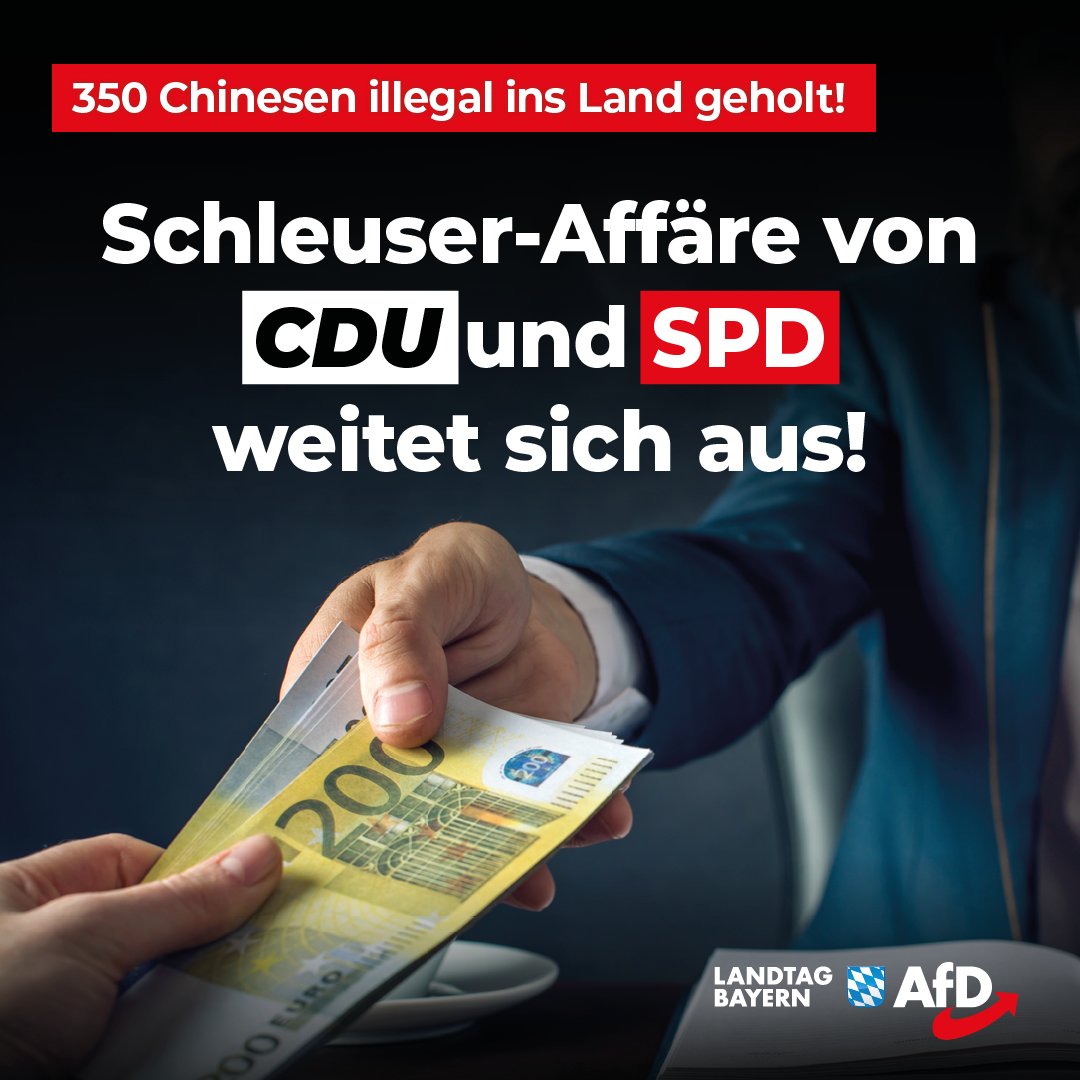 +++ 350 Chinesen illegal ins Land geholt! – Schleuser-Affäre von CDU und SPD weitet sich aus +++ Die Schleuser-Machenschaften der CDU in Nordrhein-Westfalen offenbaren einen Abgrund an krimineller Energie. Anscheinend hat die CDU mindestens 52.000 Euro von einer Schleuserbande…
