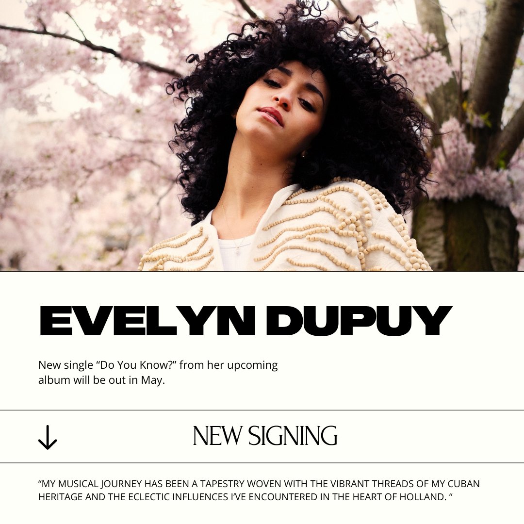 NEW SIGNING: We will be working together with Evelyn Dupuy on the distribution and promotion of her future releases.

First single is coming end of May!
bit.ly/3JTUVFN

#newsigning #cuba #amsterdam #evelyndupuy #newartist #globalsounds #AudioMaze
