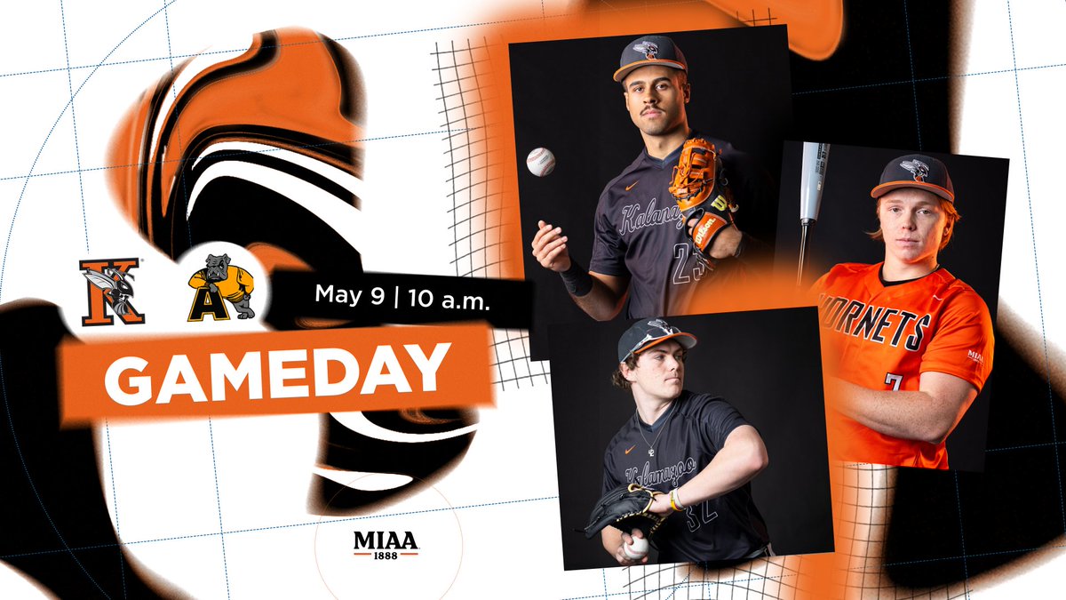 Take two 🎬: The @kzoobaseball team has the early game against Adrian with an MIAA Tournament Championship spot on the line! #GoHornets 🆚 Alma 📍 Kalamazoo, Mich. ⌚️ 10 a.m. 🏟️ Woodworth Field 🖥️ tinyurl.com/yutpdbxy 📊 tinyurl.com/bdejv7zj 🎟️ tinyurl.com/39a5sp77