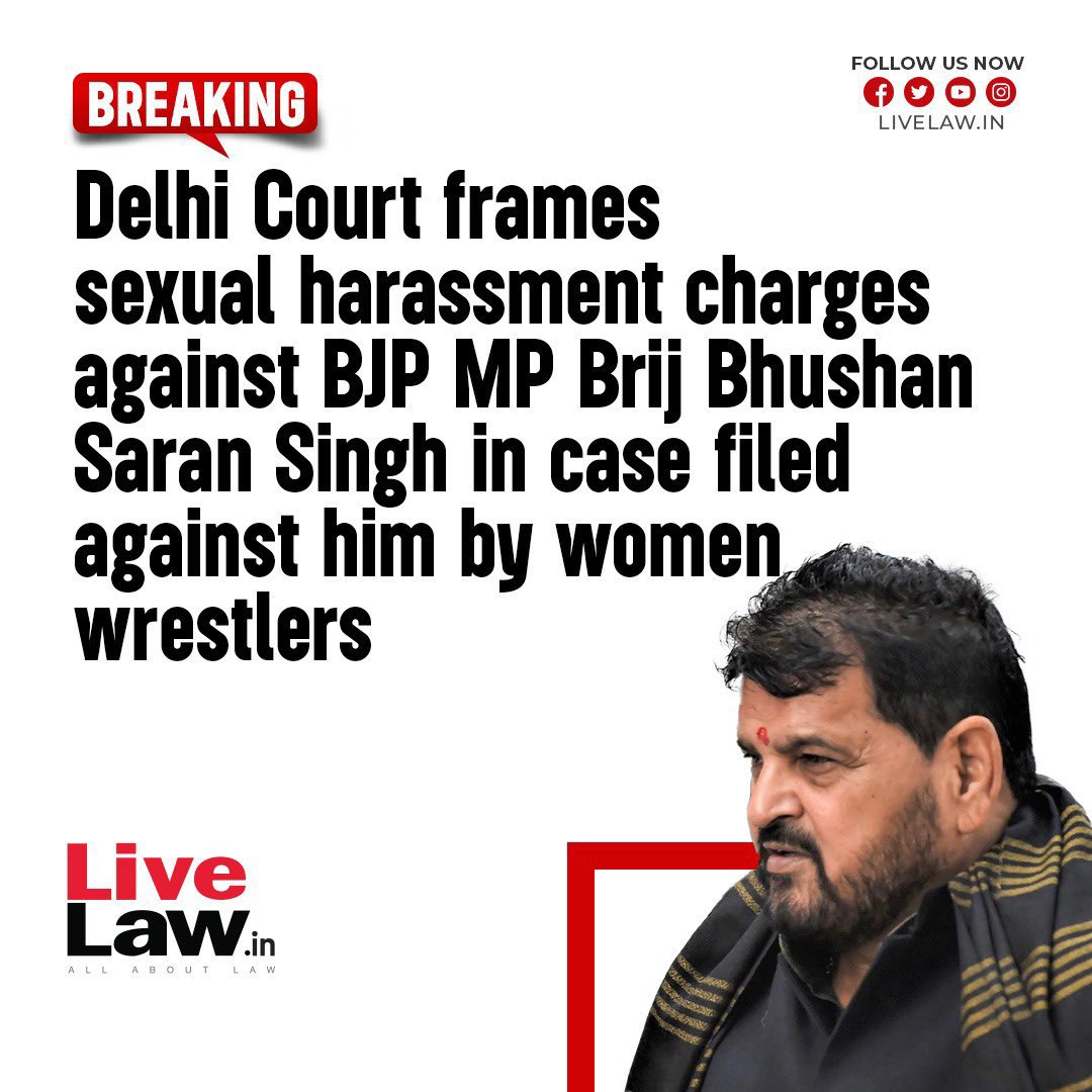 महिला पहलवानों से यौन शोषण मामले में भाजपा सांसद बृजभूषण शरण सिंह पर आरोप तय हो गए हैं। दिल्ली की राउज रेवन्यू कोर्ट ने कहा है कि बृजभूषण के खिलाफ आरोप तय करने के पर्याप्त सबूत हैं। कोर्ट ने यौन शोषण के साथ ही महिला की गरिमा को ठेस पहुंचाने का आरोप भी बृजभूषण पर चार्ज किया है।