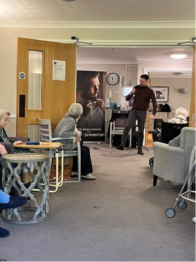 LimegroveCareAH's tweet photo. #Entertainment from @danbrewerton #singing #music #carehomeactivities #easthorsley @AnchorLaterLife https://t.co/Suk1WrqcLI