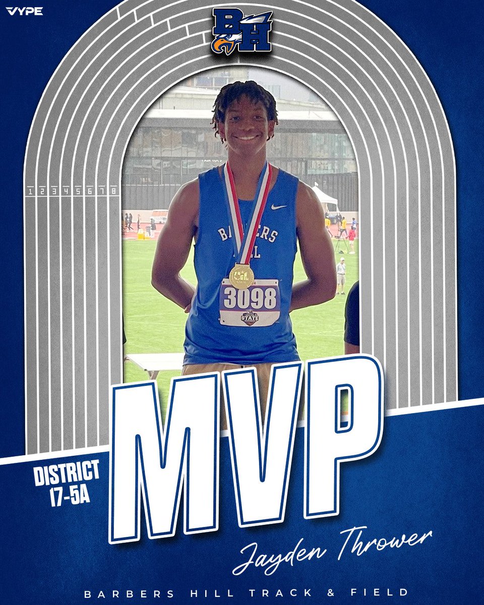 Now that the season is over, District 17-5A honors are coming at you!!! Jayden Thrower-MVP @BH_Athletics @BHBoosterClub