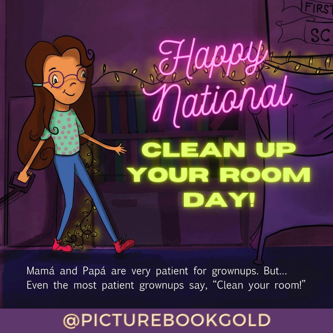 Adored by parents, dreaded by kids, yet always full of forgotten treasures...it's... ✨🧹#NationalCleanUpYourRoomDay✨ Enjoy it even more while reading @ljrwritenow's Aliana Reaches for the Moon! @eifrigpublish #Stem #Patience @picturebookgold