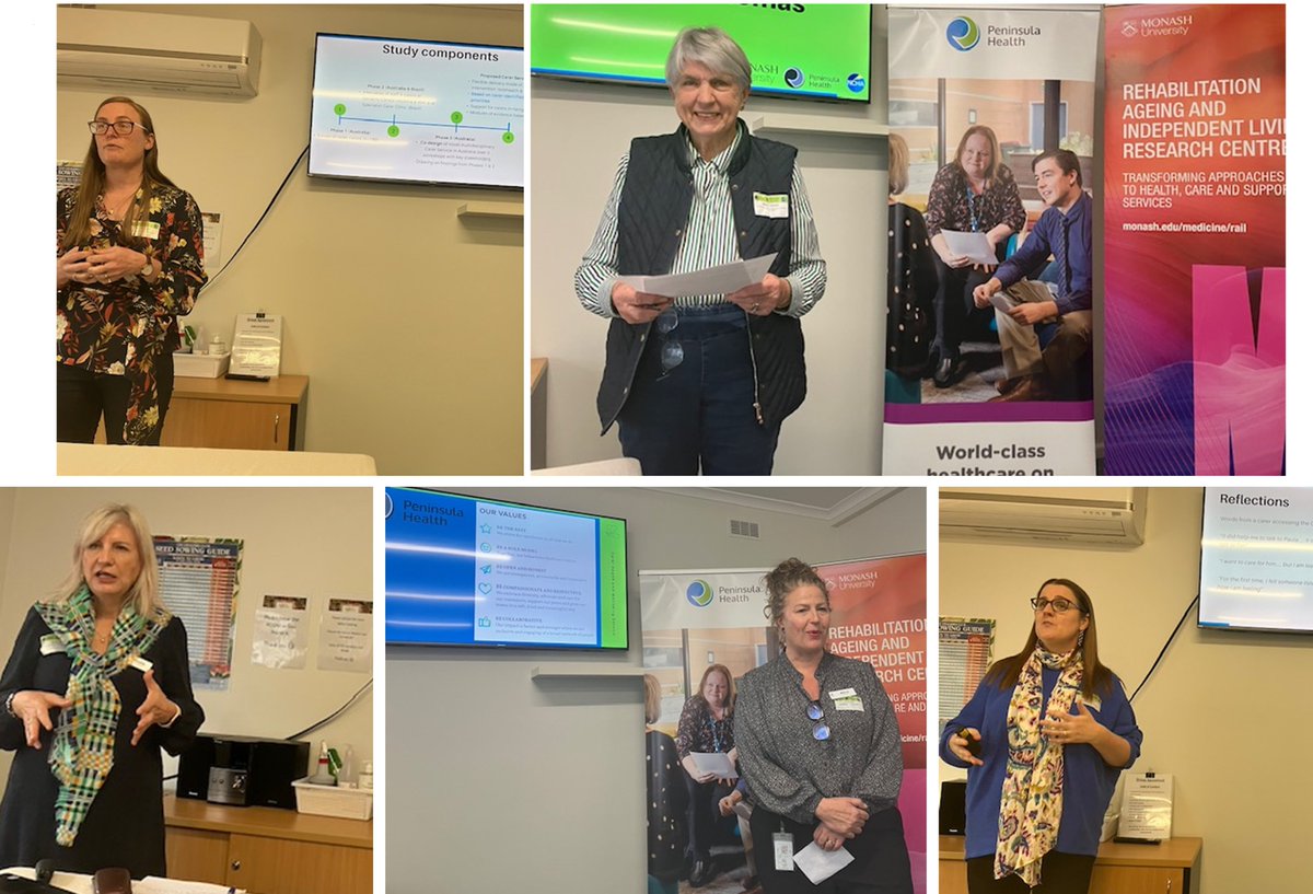 Great to have a soft launch of the new @RAILMonash and @PeninsulaHealth Carers Health and Wellbeing Service for older carers of older people, through Aust Govt and @NCHealthyAgeing funding. Presentations and initial reflections incl @AislinnLalor @BruscoTarsh and