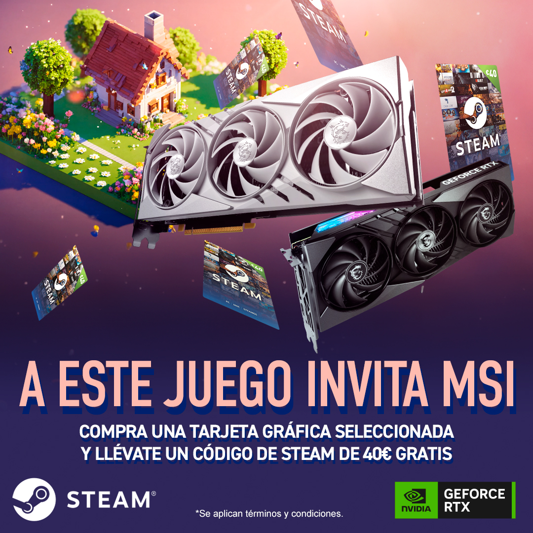 🚨 ¿Quieres llevarte 40€ para STEAM?💸 Pues con esta promo además te llevas una RTX 40 seleccionada 😉 Consíguelo aquí👉 msi.gm/SF44A5E3