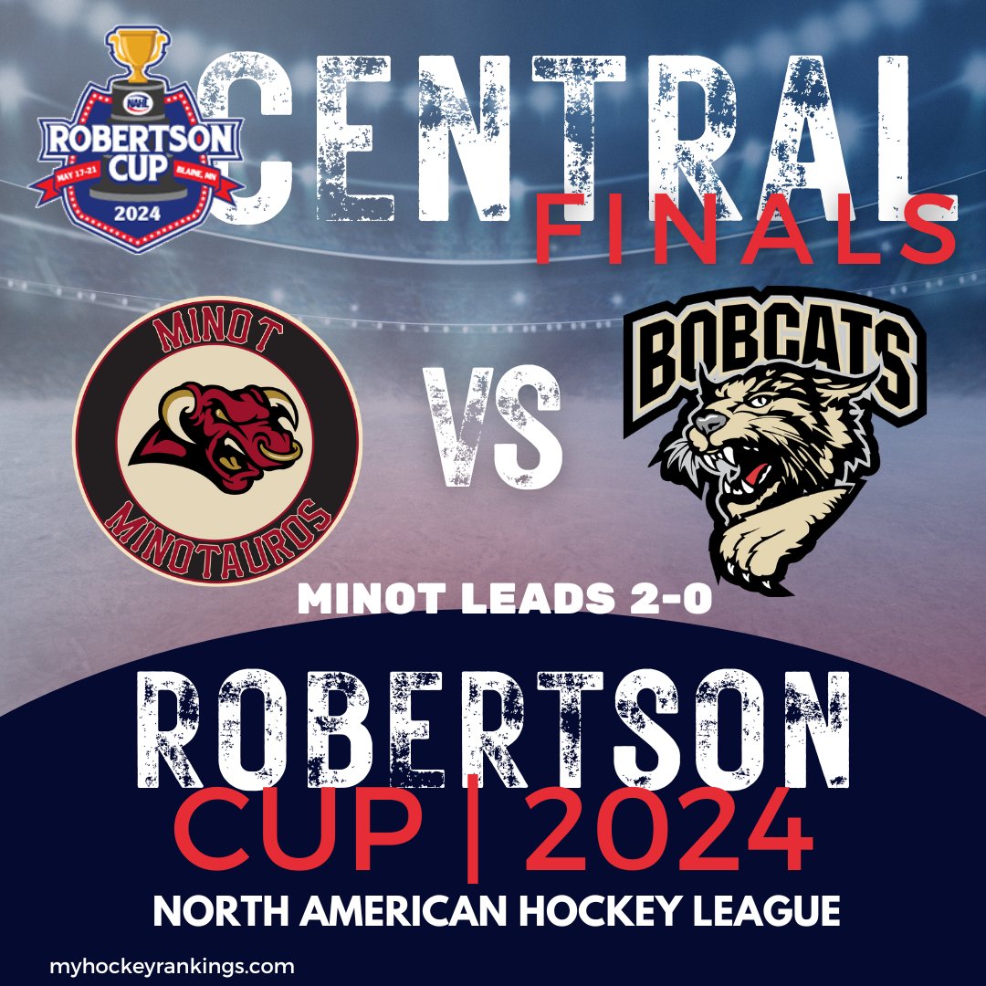 The Division Finals continue tonight in the @NAHLHockey Playoffs as teams continue their quest for the Robertson Cup! Two elimination games and two series tied at 1 apiece. Game recaps, the schedule and more here: myhockeyrankings.com/news.php?b=1173
