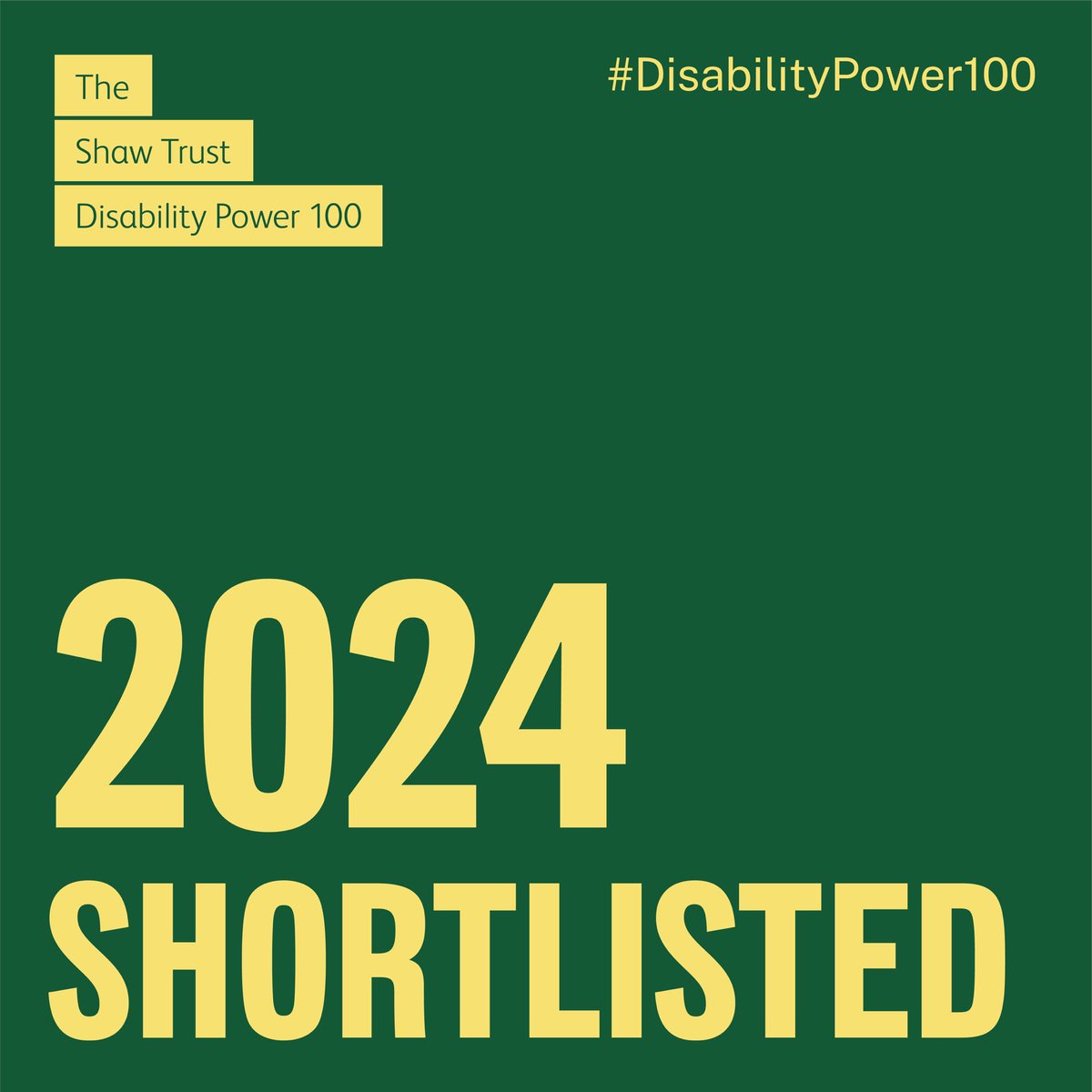 I’m absolutely delighted that both myself and We Are All Disabled have been shortlisted for the #ShawTrust #Power100 Awards based on evidence of impact, influence and innovation