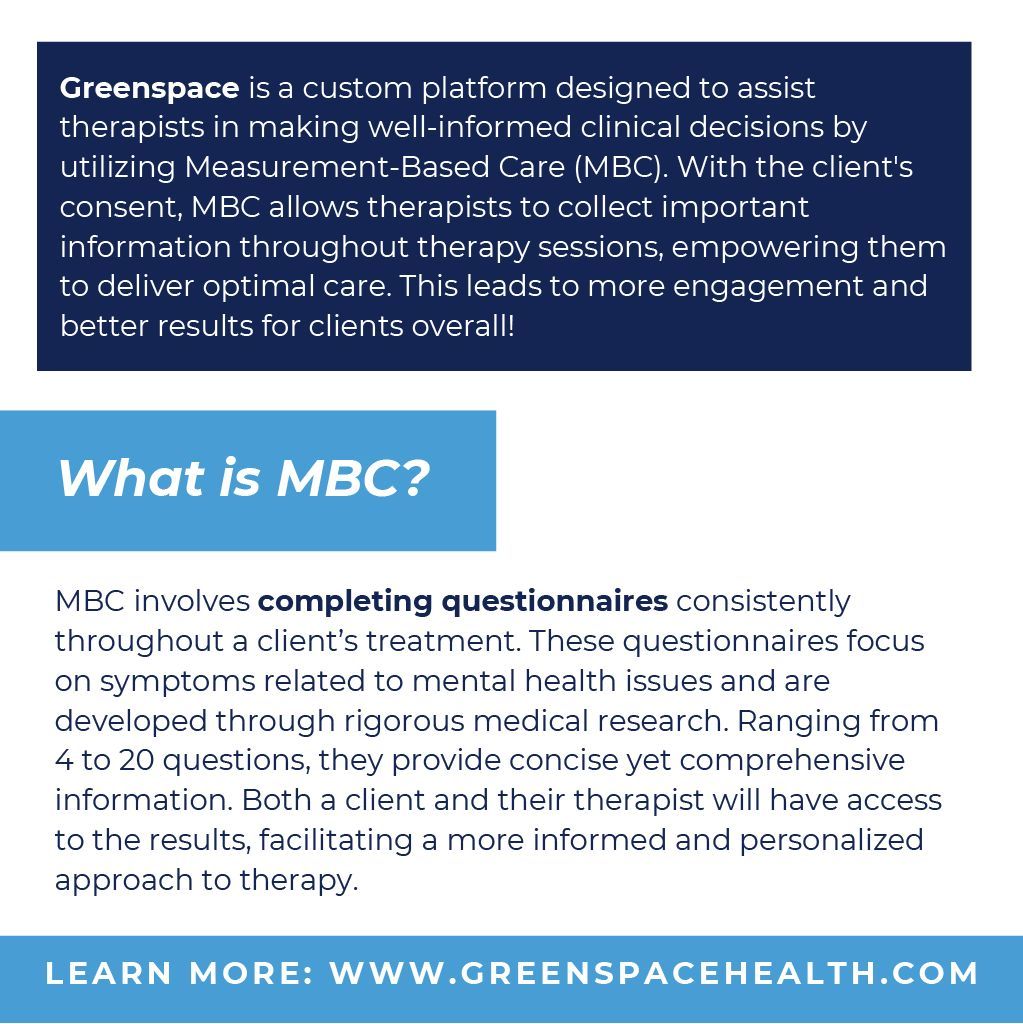 greybruce_oht's tweet image. Introducing Greenspace: advancing measurement-based care in Grey-Bruce! With client consent, MBC lets therapists gather vital session data, empowering them to deliver exceptional care. 💚

#Greenspace #TherapyTech #OptimalCare #MentalHealth #OHT #OntarioHealthTeam