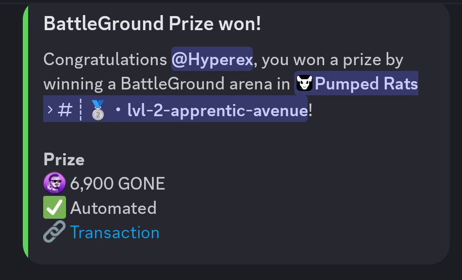 Won these rewards in @PumpedRatsNFT discord server in the last few days and this format has just started. Such an amazing project, @0xBuffy_ always keeps on innovating and coming up with new ideas. #NFTCommunity #PolygonNFTs