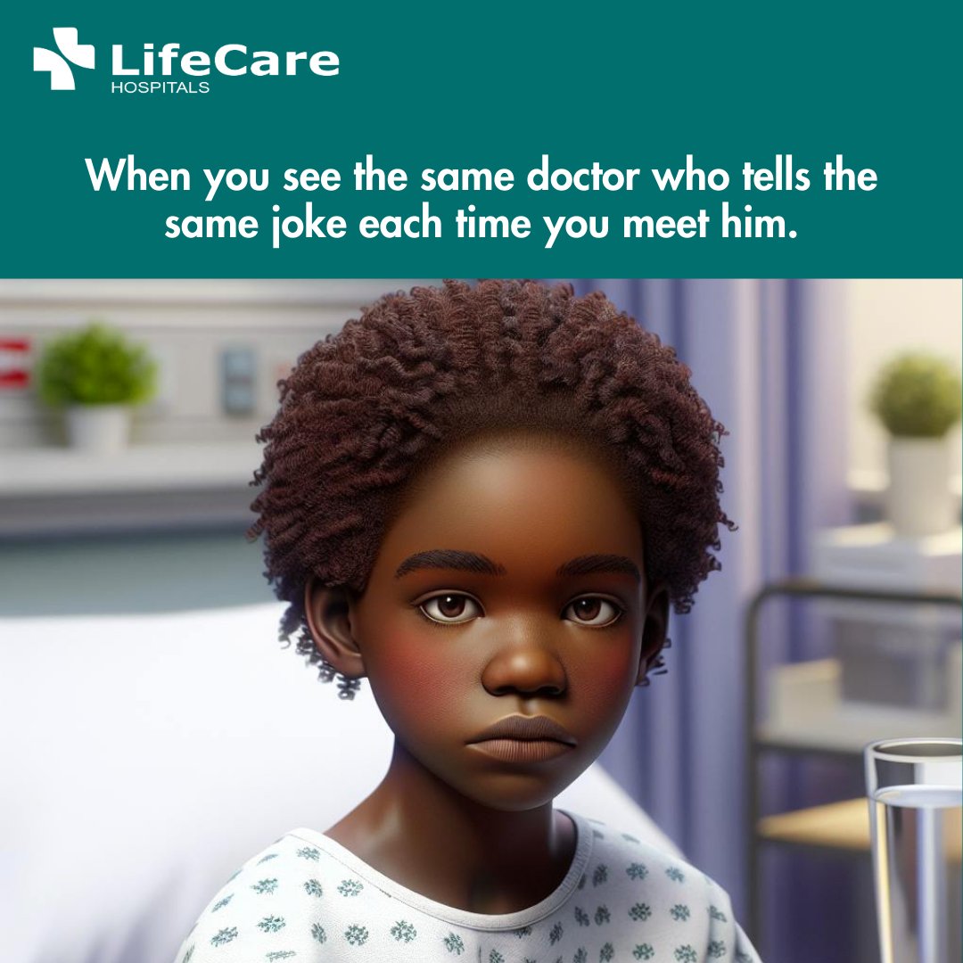 When your doctor's joke is the only thing that hasn't changed since your last appointment.
.
.
.
#LifeCareLaughs #patientcare #medicalmemes #hospitalmemes #HealthMemes #LifeCareHospitals #Kenya