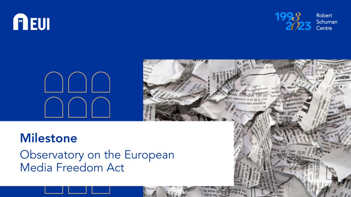 In March 2024, the first EU legislation aimed at safeguarding #MediaPluralism and independence was passed. Throughout the process, the @EUI_CMPF team gathered research findings to analyse European Media Freedom Act. 🔎 #EMFA observatory: loom.ly/OHWskNA #SchumanCentre30