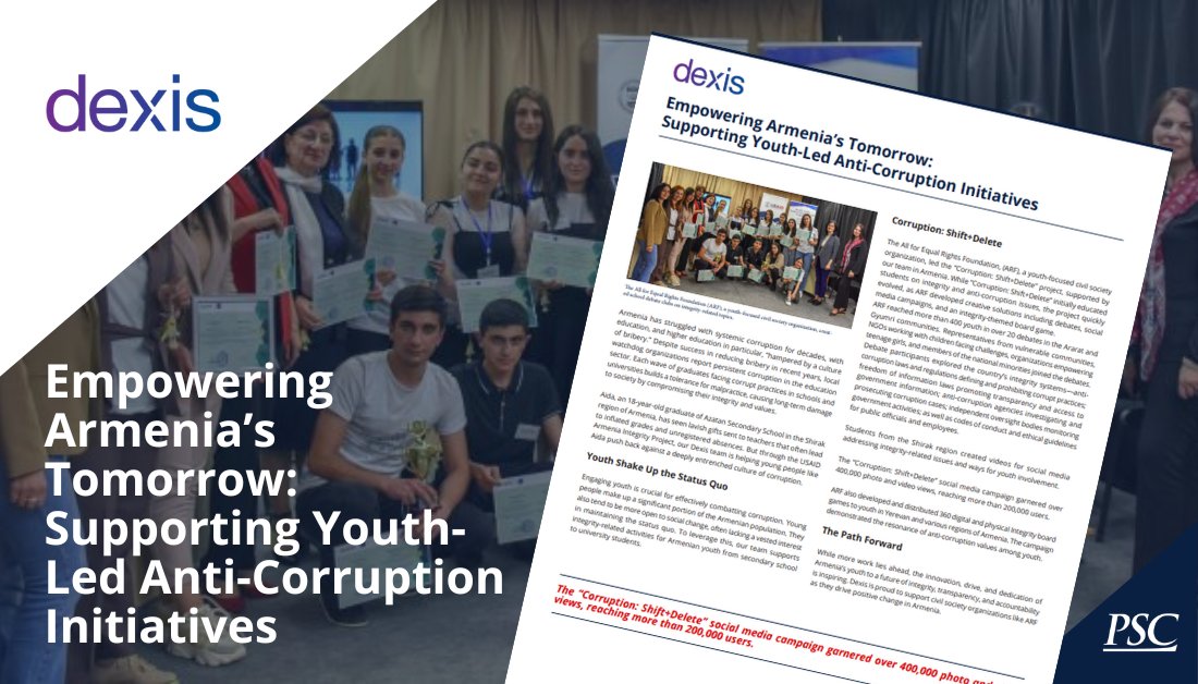 Youth leading change! With @DexisConsulting's support, All for Equal Rights Foundation (ARF) launches 'Corruption: Shift+Delete' project, tackling corruption in Armenia. ARF empowers youth for integrity & accountability. bit.ly/3y0sy6c! #YouthActivism #ARF #CIDContheHill