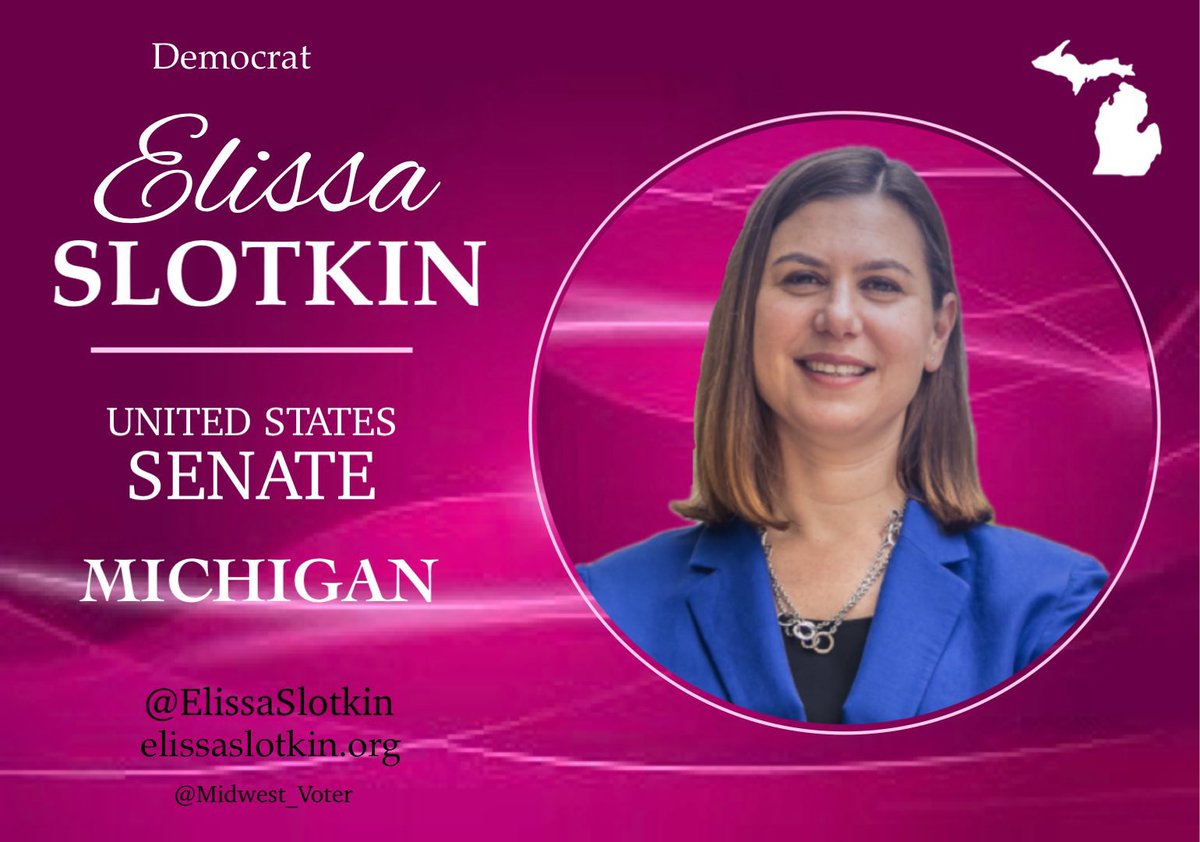 #ResistanceBlue #ProudBlueWomen #DemsAct #Michigan Elissa Slotkin is an excellent rep & will be a great senator. @ElissaSlotkin will stand up for women. She will defend women’s reproductive healthcare. Elissa is pro-choice and will blue majorities, will assist in codifying Roe.…