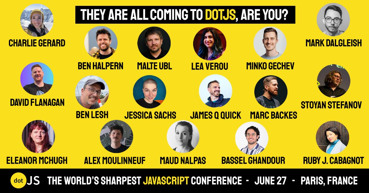 As a communuty partner, we raffle a 💸free ticket💸to <a href="/dotJS/">dotJS</a> conf (📅June 27, Paris) for our members.

By May 15th, reply this thread with a topic(s) you want us to consider for the next <a href="/framsia/">framsia</a> events - we'll random-pick the winner!

Details: dotjs.io

Good luck!