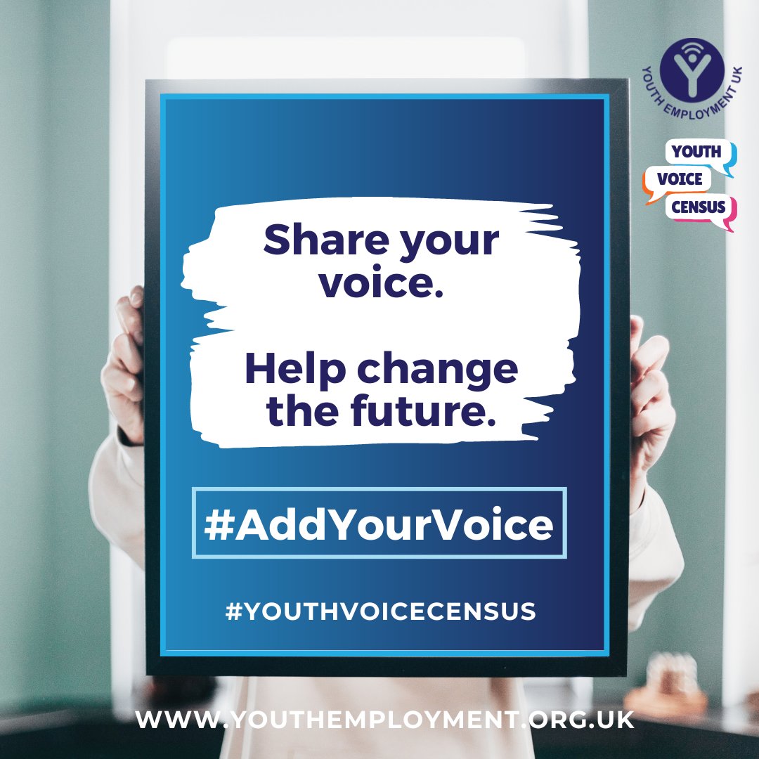 Calling all 11-30 yr olds. What changes would you like to see in how you’re supported from school onwards? Take part in the Youth Employment UK #YouthVoiceCensus to get your voice heard and make a difference: survey.alchemer.eu/s3/90685780/Yo… #YouthVoiceCensus #AddYourVoice