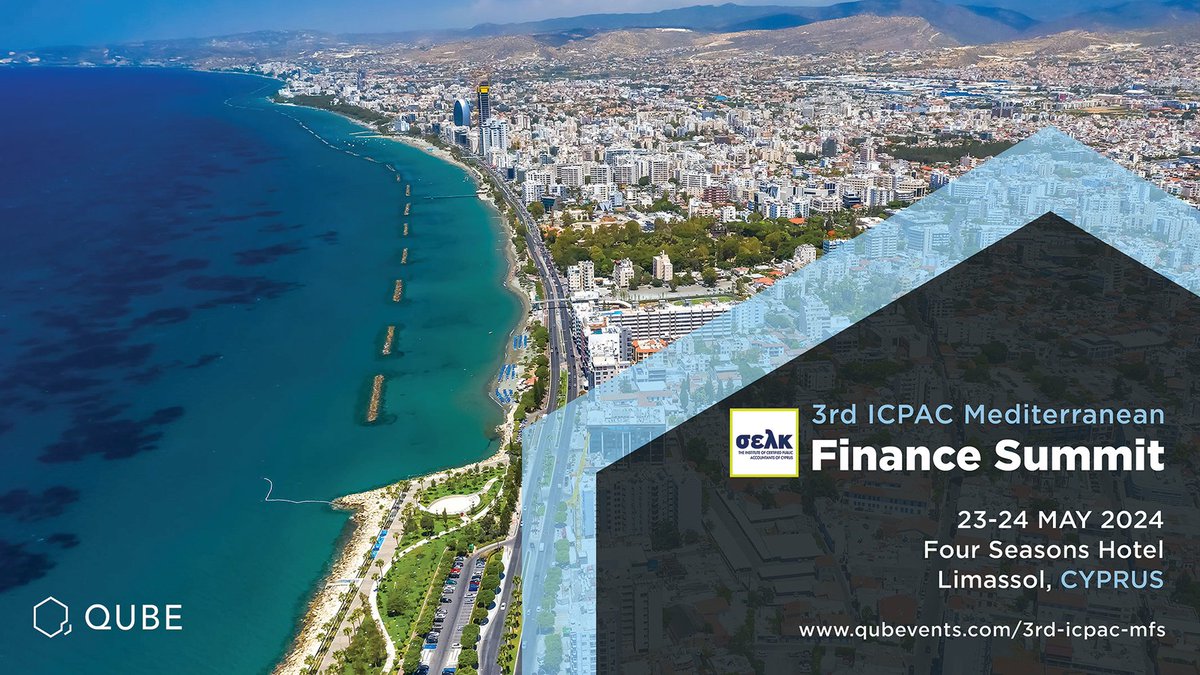 We are pleased to announce a Media Partnership with QUBE Events on the 3rd ICPAC Mediterranean Finance Summit, taking place on 23-24 May 2024, at the Four Seasons Hotel in Limassol, Cyprus. To register and access the full agenda: hubs.li/Q02wMBQY0. #qubevents #3rdICPAC