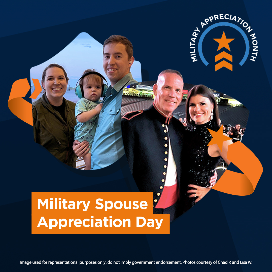 NavyFederal's tweet photo. Who is the force behind the forces? Our #MilSpouses! They support their military communities at home and abroad. Here are 2 of our MilSpouse team members we’re celebrating this Military Spouse Appreciation Day. Join us—tag a fave MilSpouse and use #MissionBeyondThanks. https://t.co/PpmhKRzGT6