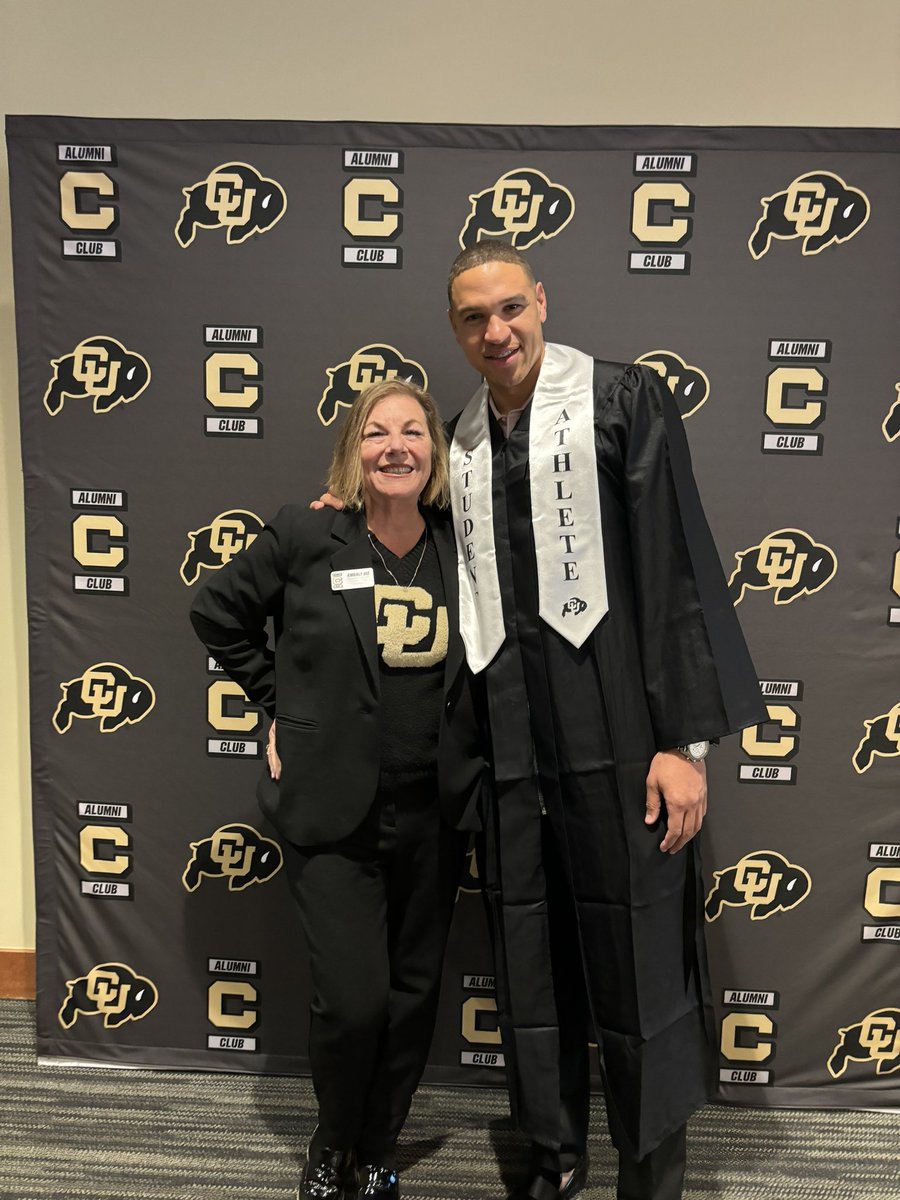 Richard, we are so proud of you! Coming back for your degree from @CUBoulder is a pro move! Hats off to you!! 🎓🦬🏀🦬