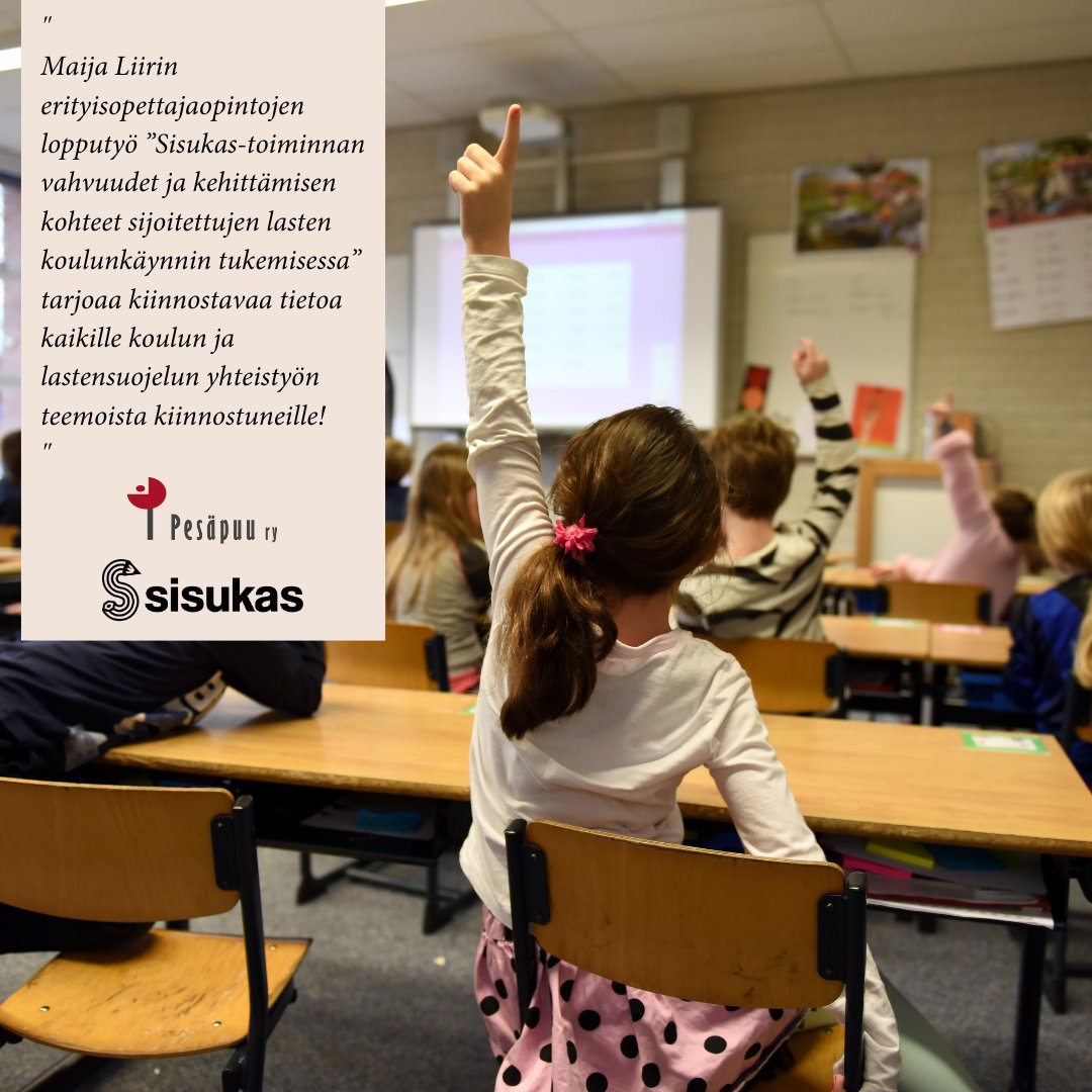 Maija Liirin erityisopettajaopintojen lopputyö ”#Sisukas-toiminnan vahvuudet ja kehittämisen kohteet sijoitettujen lasten koulunkäynnin tukemisessa” tarjoaa kiinnostavaa tietoa kaikille #koulu'n ja #lastensuojelu'n yhteistyön teemoista kiinnostuneille! 👉 pesapuu.fi/materiaalit/li…