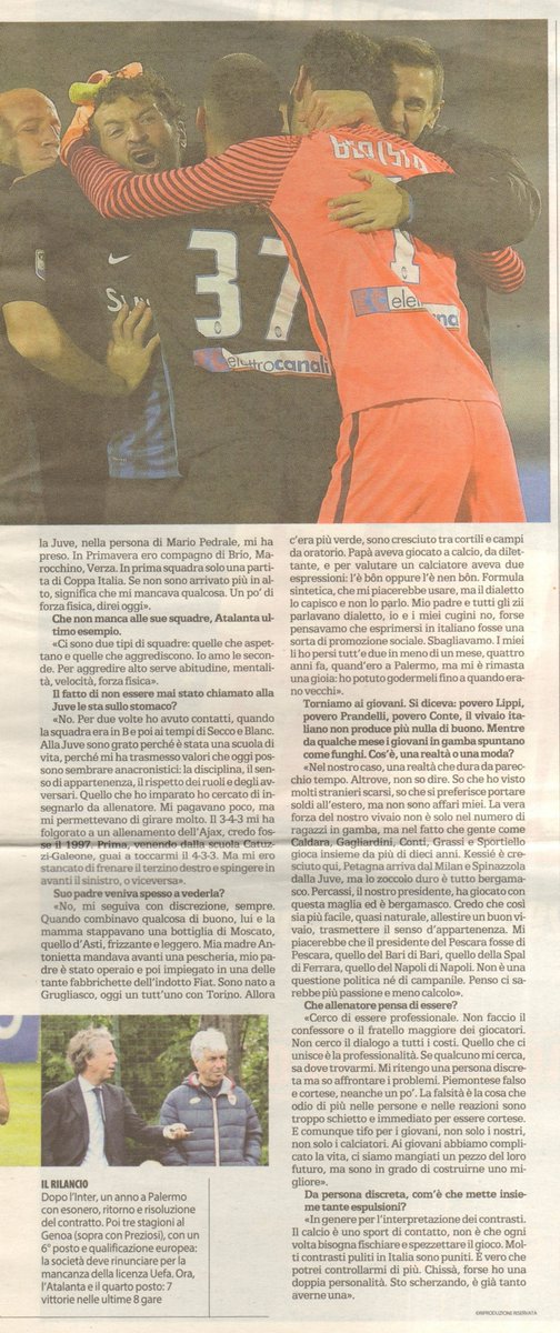 🅲🅾🅼' 🅴🆁🅰🆅🅰🅼🅾… #GianniMura intervista #Gasperini @repubblica 26/11/2016 #ritaglidistampa @Atalanta_BC #Atalanta #AtalantaOM #AtalantaMarsiglia #atalantamarseille #EuropaLeague @giuliocardone69 @pazzoperrep @giusmo1 @SentieroDigital @aligip @matteopinci @sergtosi