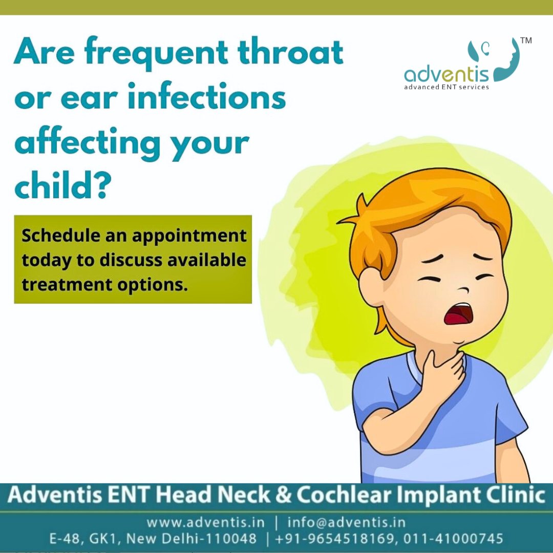 Adventisdelhi's tweet image. Are frequent ear👂 or throat👅 infections making your child miserable? We have treatment options that can give you and your child relief.
Schedule an appointment today:
👉🔗bit.ly/3EmDCZr
#AdventisENT #ENTClinic #PaediatricENT #Earinfection #Sorethroat #Allergy #tonsils