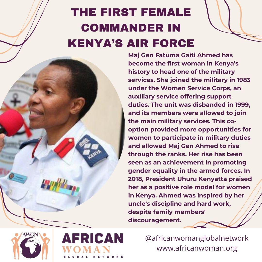 AfricanWomanGl2's tweet image. Breaking Barriers, Soaring Higher! Join us as we celebrate and honor the remarkable achievements of Kenya&apos;s first female commander in the Air Force. Together, let&apos;s inspire and empower the next generation of trailblazing leaders. #WomenInDefense #WomenEmpowerment #AWGN