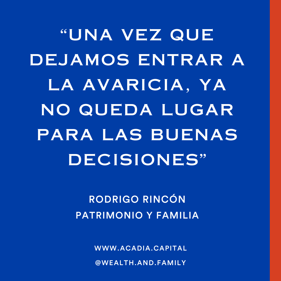 Weekend quote: Once we allow greed to take hold, there's little space for sound decision-making. #quote #patrimonioyfamilia #wealth #familyoffice #oficinadefamilia #profiteditorial #familiaempresaria #inversion #patrimonio #legado