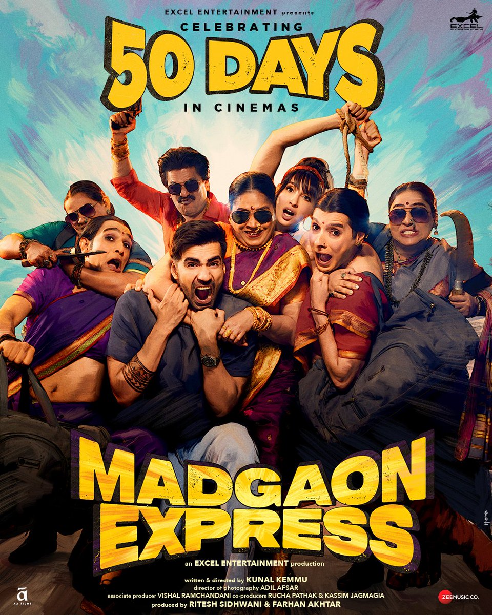 MADGAON EXPRESS COMPLETED 50 DAY'S IN THEATRES
#madgaonexpress #madgaonexpressreview #madgaonexpresonprime  #kunalkhemu #divyendu #divyendusharma #pratikgandhi #norafatehi #avinashtiwary #upendralimaye #chhayakadam #kanchankombdi #remodsouza #moviemanblogger
@moviemanblogger