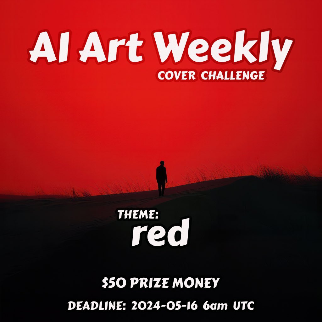 Hey, Listen! 🧚‍♀️ I'm once again looking for AI Art Weekly cover submissions! Winner gets $50 and all finalists will be mentioned in issue #83 ✨ Theme is: red 2 pieces max 10:14 vertical aspect ratio Unminted Like+RT+Tag a friend Submit below! 👇