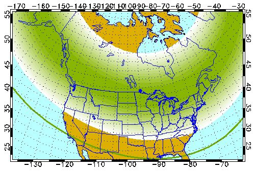 Maximum potential for northern lights visibility tonight: 

Naked-eye visible down to the the Carolinas and Oklahoma

Possible to view on the horizon to Florida and Southern California. 

G4 storm forecast is the highest in 19 years.