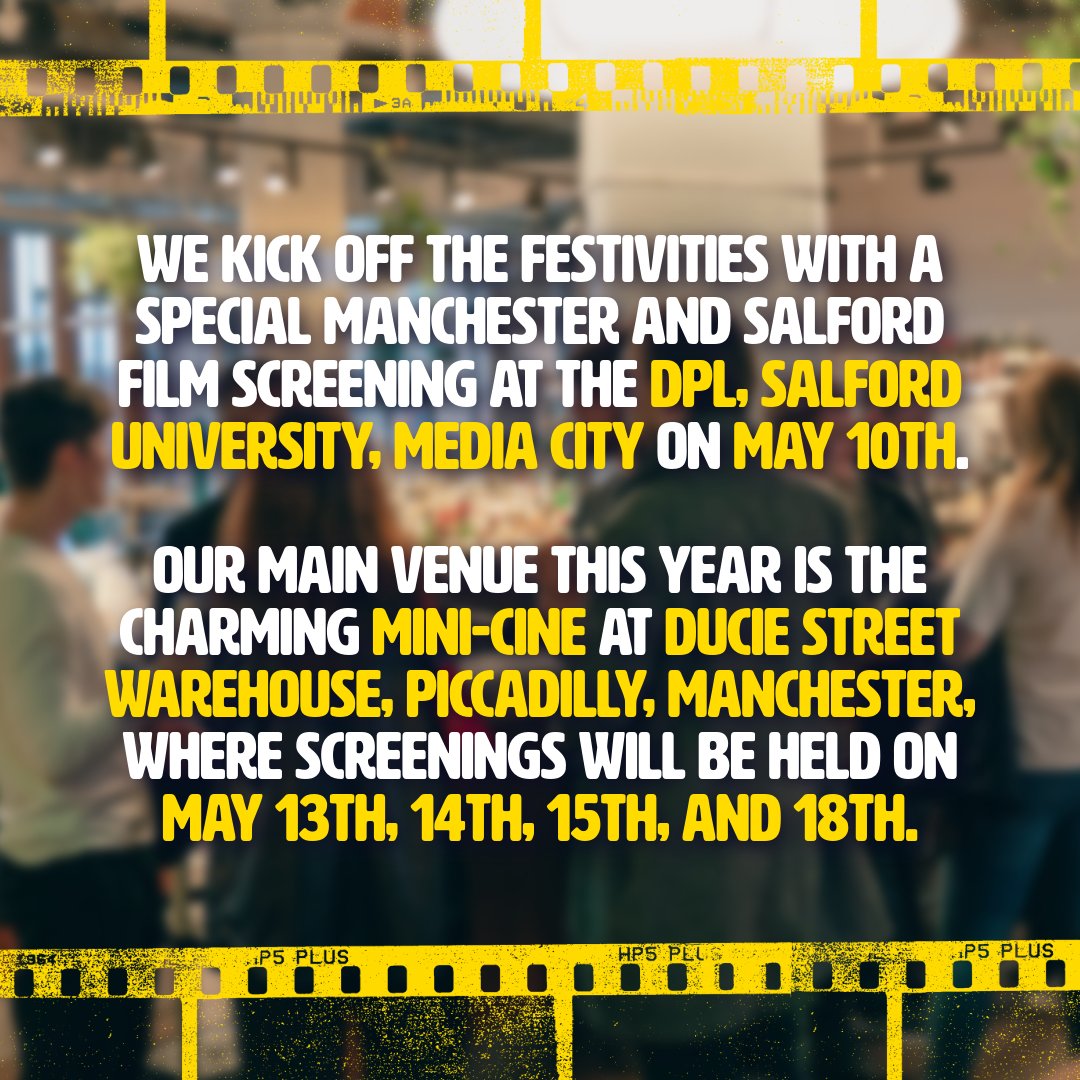 KINOFILM's tweet image. Tonight 🥂📽️🎥
Opening Free event &amp;amp; drinks reception Manchester &amp;amp; Salford #shortfilm programme. Fri 10th May at DPL  Salford University, Media City- 6pm 
Kino web site. bit.ly/3TVgH0p
Event Brite - Festival Tickets: bit.ly/3f9MU3Y
.
#filmfestival
#shortfilm
#rt