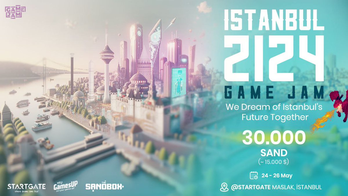 🌍 Discover the future of Istanbul with @TheSandboxGame, YTU GamesUp, and @Startgatecom at #Istanbul 2124 Game Jam! 🎮 🌐 Compete for a Grand Reward of 30,000 SAND 🏆 as you shape the city's destiny in the metaverse. 🤩 Apply now for a chance to leave your mark! 👇