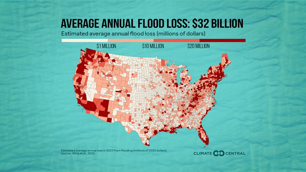 This week's #ClimateMatters: The high and inequitable costs of flooding Floods are the second leading cause of weather-related deaths in the U.S., and their dangerous effects stretch far from the coast. Find the full report and your state data here: climatecentral.org/climate-matter…