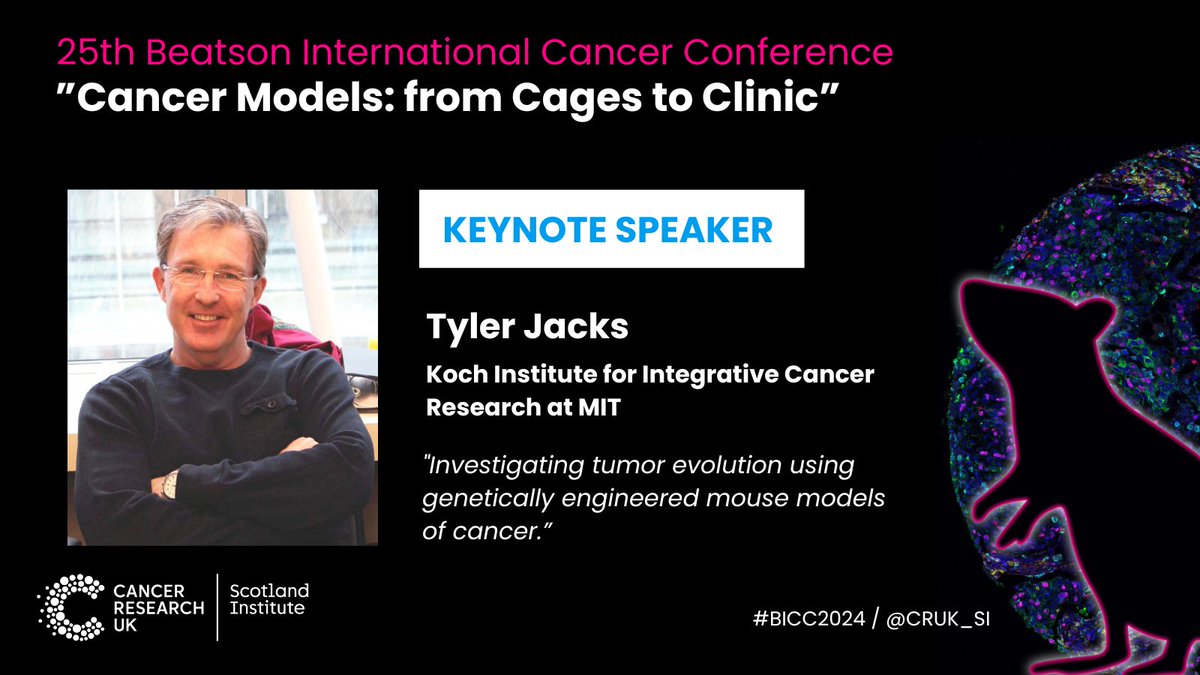 Join us for the 25th Anniversary Beatson International Cancer Conference 2024! #BICC2024 'Cancer Models: from Cages to Clinic' 📅8th - 11th July 📍@CRUK_SI, Glasgow, UK 🔗Register by 31st May: crukscotlandinstitute.ac.uk/events/beatson…