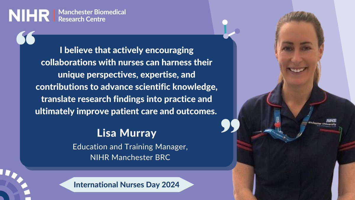 NIHR Manchester Biomedical Research Centre (@manchesterbrc) on Twitter photo Happy International Nurses Day! š
@Lisa_murray123, Education & Training Manager and registered nurse, shares an insight into her role which involves promoting BRC opportunities to nurses to drive future healthcare advances š
š manchesterbrc.nihr.ac.uk/news-and-eventā¦
#IND2024 <a href="/NIHRresearch/">National Institute for Health and Care Research</a> Happy International Nurses Day! š
@Lisa_murray123, Education & Training Manager and registered nurse, shares an insight into her role which involves promoting BRC opportunities to nurses to drive future healthcare advances š
š manchesterbrc.nihr.ac.uk/news-and-eventā¦
#IND2024 <a href="/NIHRresearch/">National Institute for Health and Care Research</a>