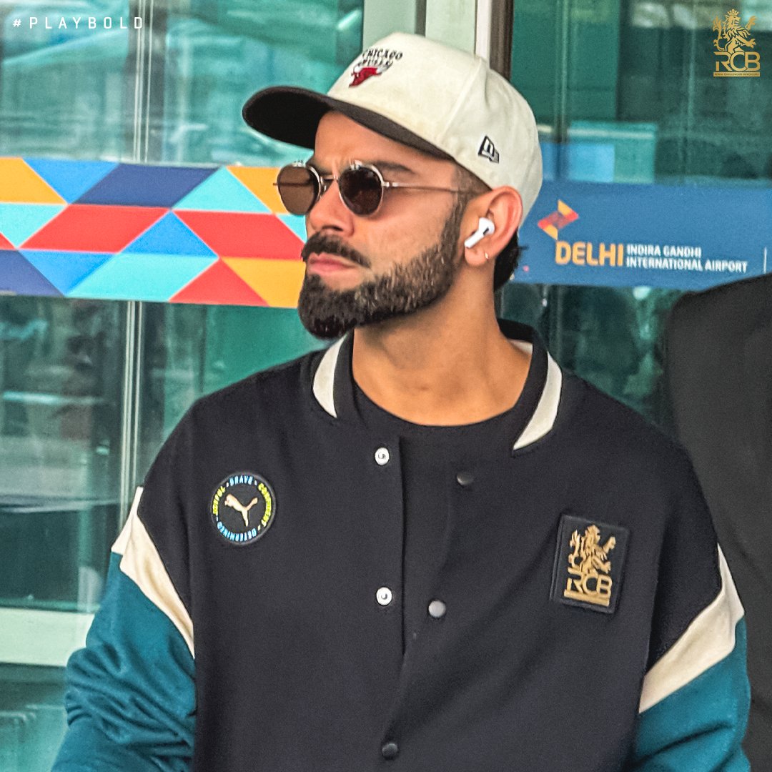 Virat in RCB Athleisure is serving airport looks 🤌 Head to the RCB website or app to check out the full range of #RCBxPuma Athleisure collection. #PlayBold #ನಮ್ಮRCB #IPL2024