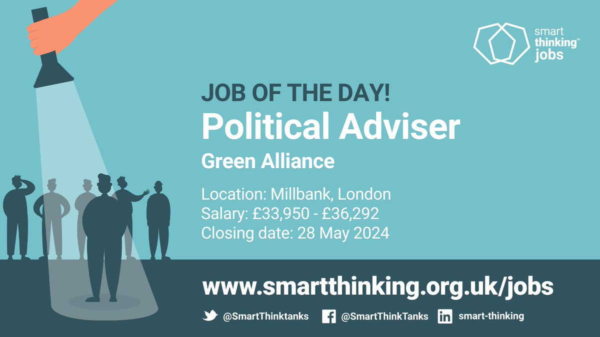 JOB ALERT Join @GreenAllianceUK as a Political Adviser! Help shape ambitious environmental policies in a critical election year. for a greener future. Apply now and make a difference: buff.ly/4abl39L