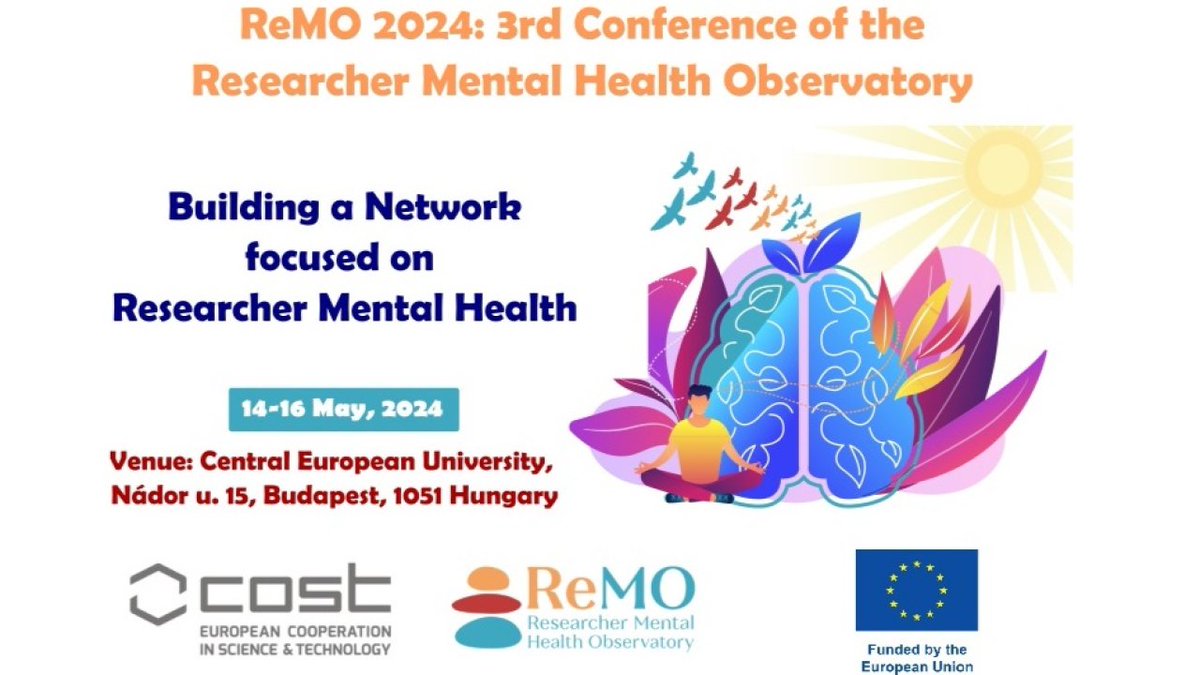 You can still register to take part in ReMO 2024 - the 3rd Conference of the Researcher Mental Health Observatory: Building a Network focused on Researcher Mental Health. In-person: scilink.eu/product/remo20… Online: us02web.zoom.us/meeting/regist…
