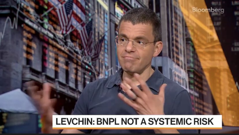Max Levchin $AFRM on Bloomberg’s ‘Phantom Debt” story: the entire “Pay in 4” industry was $50 billion last year, average life of a loan is 3 weeks, so $3 billion in outstanding debt….this compares to $1.1 trillion in credit card debt. “Are you worried about Phantom Debt?” 😂