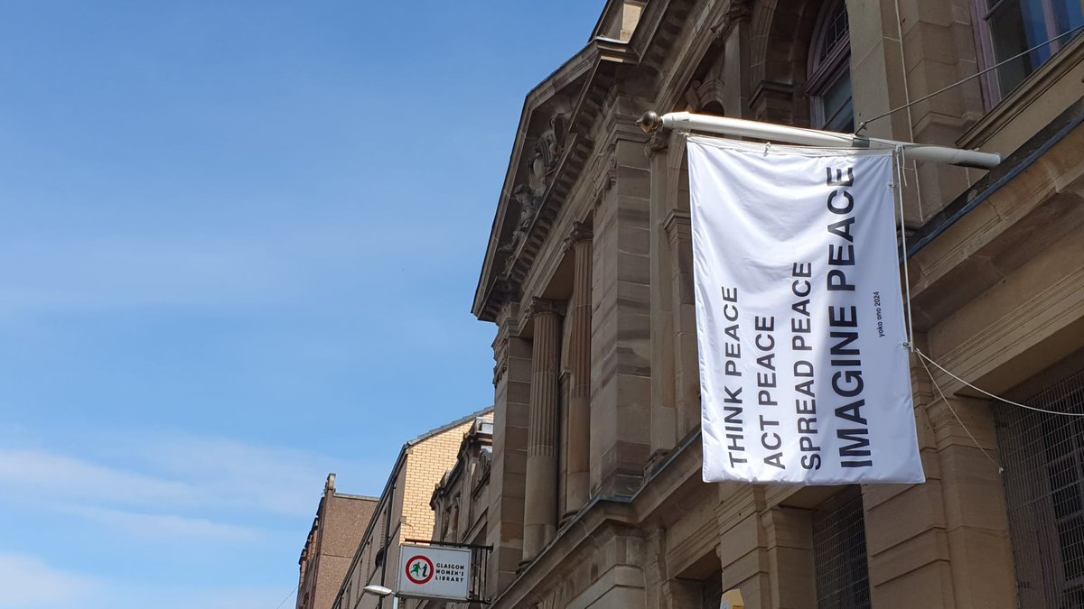 The flag is up as we prepare for @GIfestival ... the countdown is on! Only 4 weeks to go until #PeaceArbour w/ @yokoono & Reiko Goto Collins opens! #gi2024 #ImaginePeace