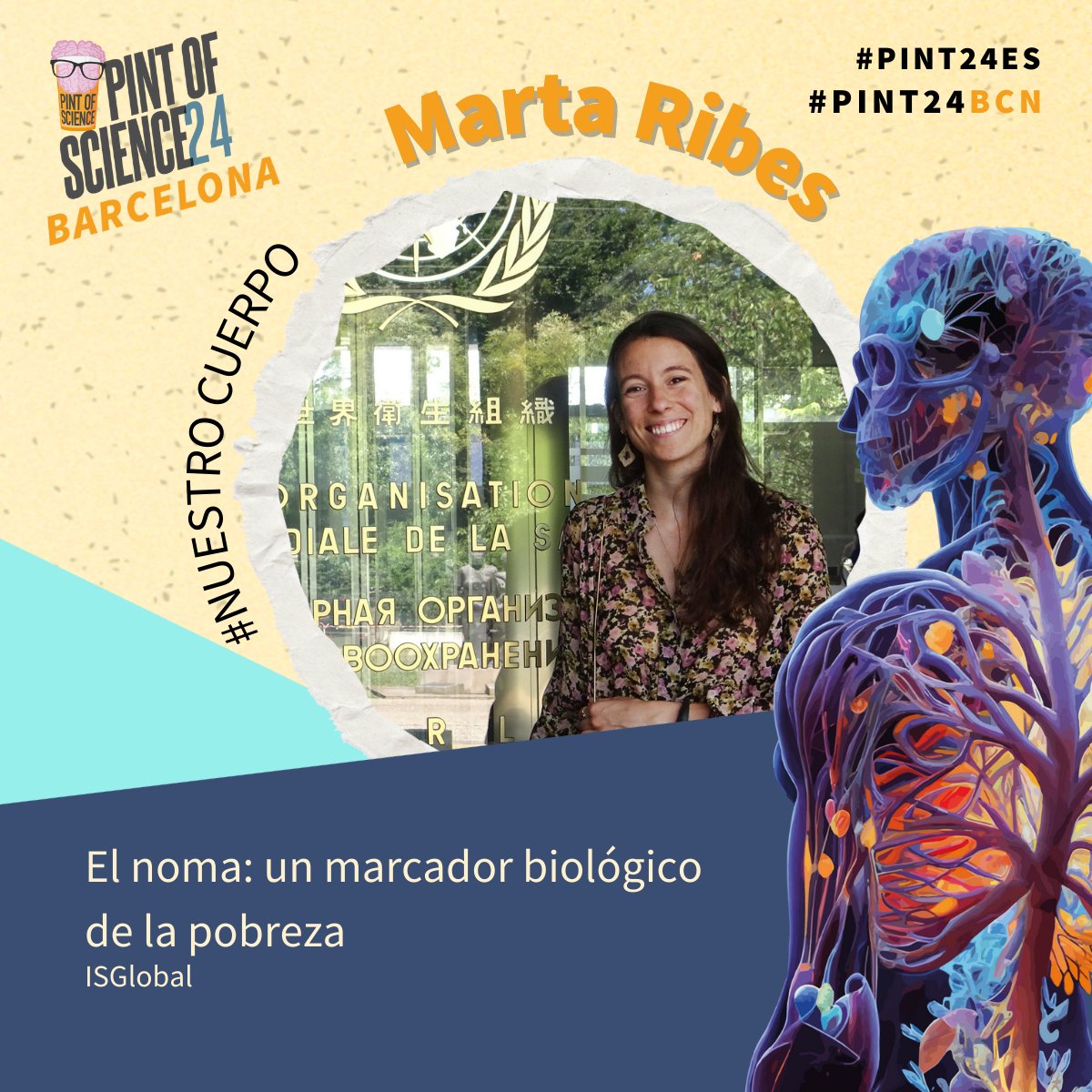 La semana que viene llega Pint of Science🍻💡! El lunes 13 estaré en el bar Conesa Beer hablando del #noma y cómo a través de la epidemiología y la salud global se puede contribuir a un mundo más justo. Venid!! pintofscience.es/event/BCN-nc-I… #pint24es #pint24bcn