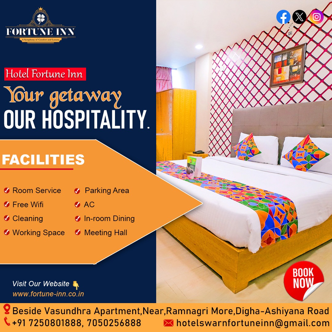 Your dream getaway starts here!
 #GetawayGoals #HospitalityExcellence 

Call us at 7250801888, 7050256888
Visit us- fortune-inn.co.in

#HotelSwarnFortune #UltimateComfort #LuxuryRetreat #MemorableStay #ElegantStay #HotelBliss #hasslefree #HotelCharm #Digha #Patna #Bihar