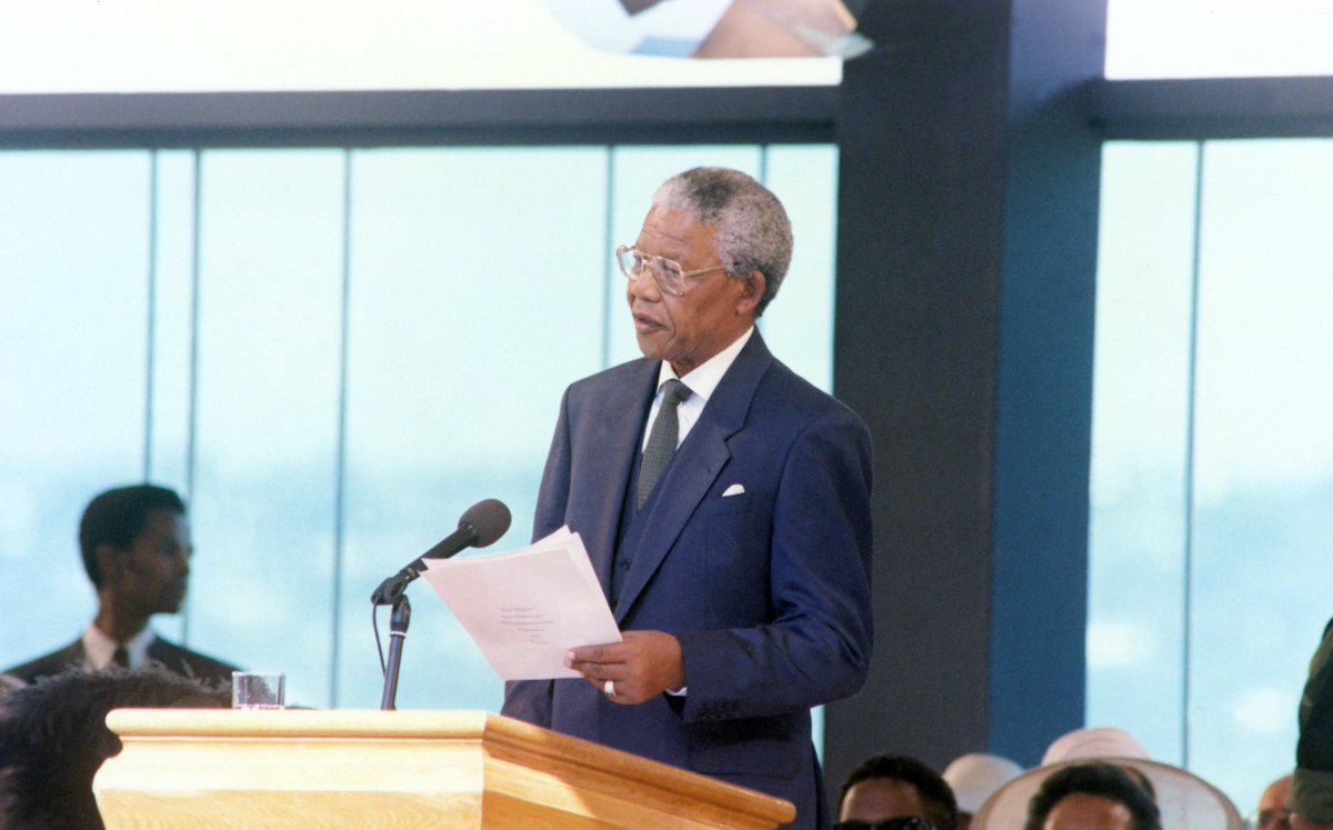 🆃🅷🅸🆂 🅳🅰🆈 🅸🅽 🅷🅸🆂🆃🅾🆁🆈 
On Tuesday, 10 May 1994, former President Nelson Mandela was inaugurated as South Africa’s first democratic president at the Union Buildings in Pretoria. Images:©️GalloImages. #30YearsofDemocraticParliament #30YearsofDemocracy