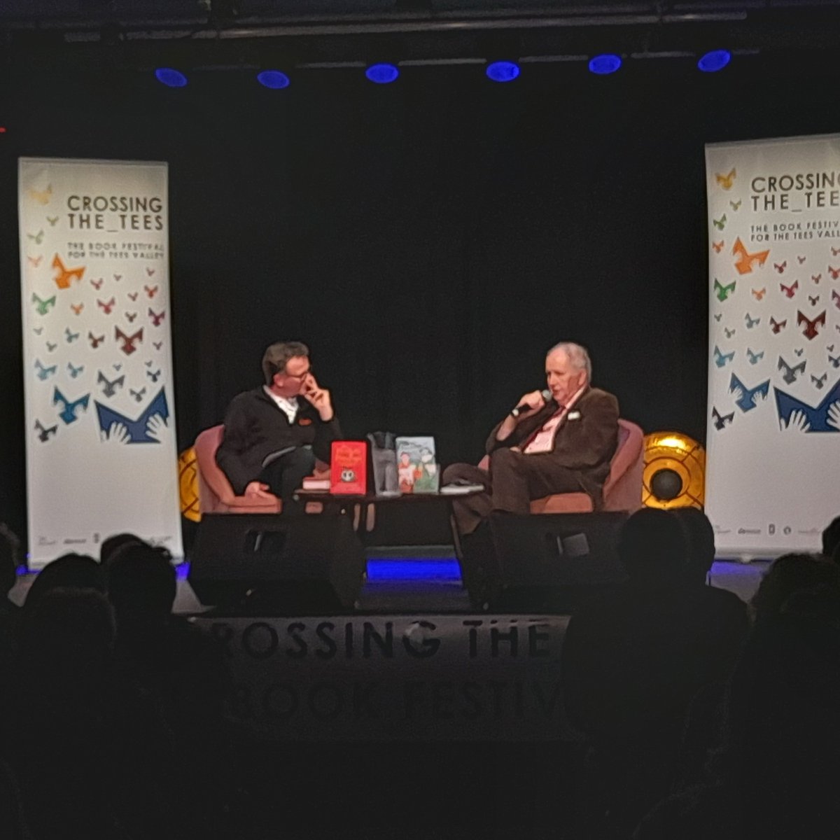 CrossingtheTees's tweet photo. What a fantastic evening with Alexander @McCallSmith and @drakebookshop  - fascinating stories and lots of laughter. Thanks to @mbro_townhall for looking after us. A great taster for our main festival in June. https://t.co/ldZBc2KG2N